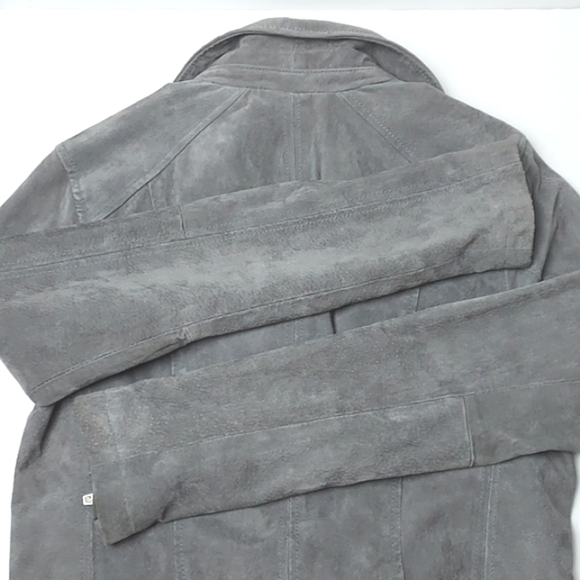 Blank NYC Leather Suede Moto Jacket Gray Size Small - Picture 9 of 16
